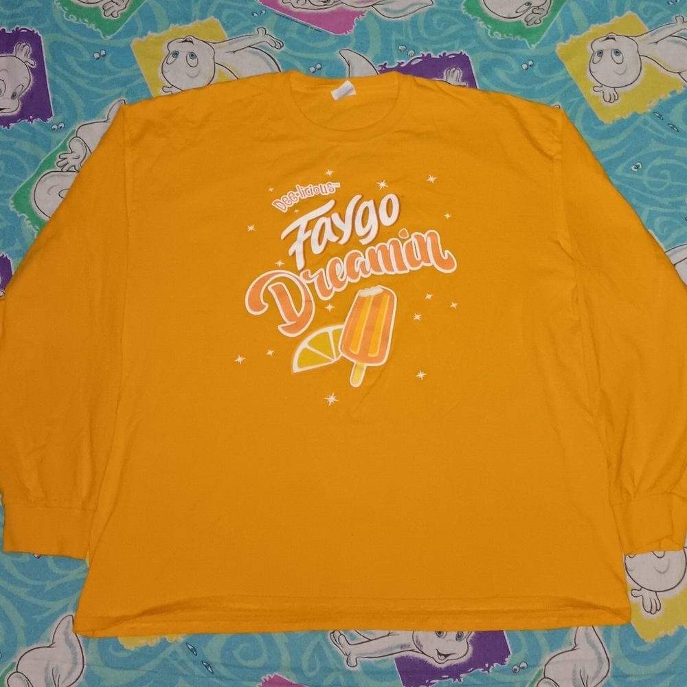 Faygo Promo Dreamin Orange Long Sleeve Shirt Promotional Detroit Tee